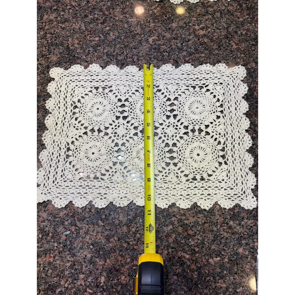 Vintage Crochet Lace Cream Doily 10.5